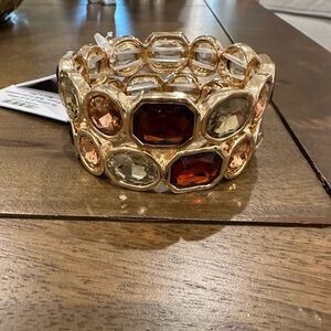 Gold and Gemstone Stretch Bracelet (2)